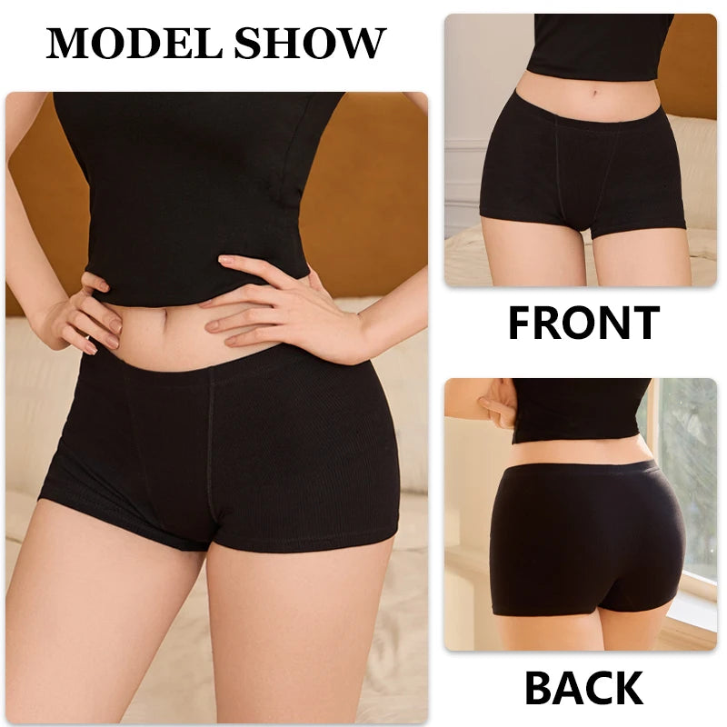 Set of 4 Women's Cotton Striped High-Waist Underwear