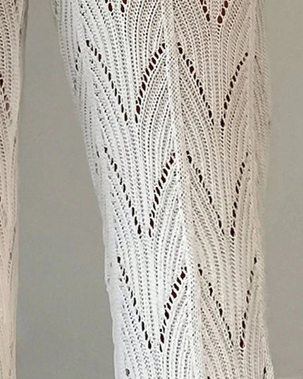 Women's Elegant Hollow Knit Pants - Stylish and Comfortable Knitted Trousers