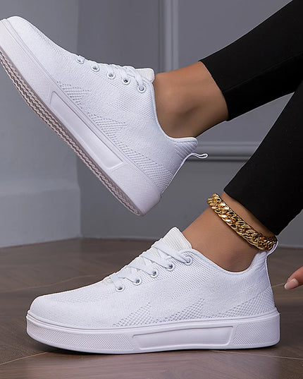 Women's Casual Mesh Lace-up Sneakers with Breathable Design