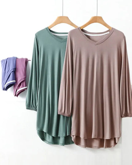 Women's V-Neck Loose Fit Tunic Top
