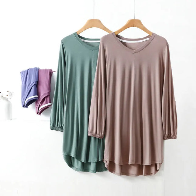 Women's V-Neck Loose Fit Tunic Top
