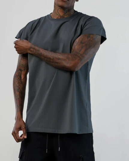 Men's Cap Sleeve Cut-Off Slim Fit T-Shirt