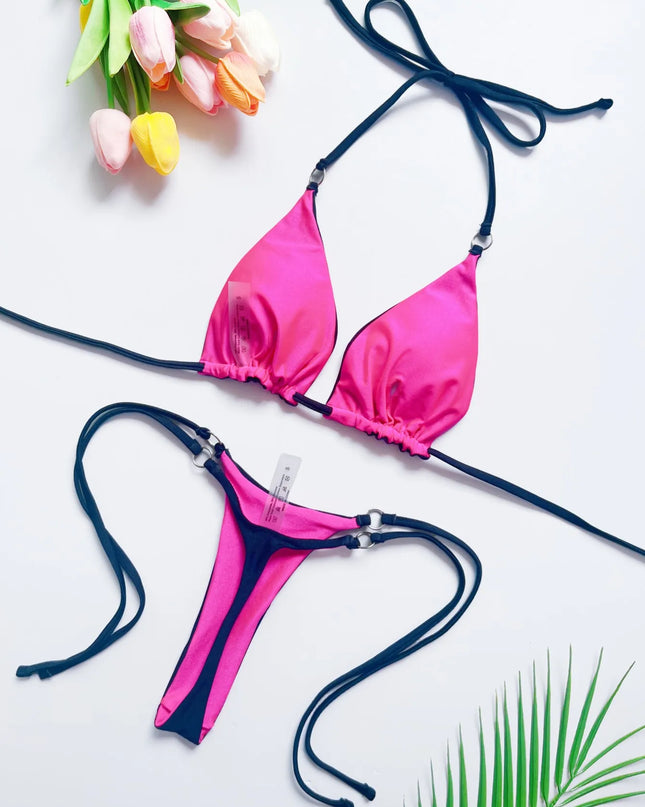 Women's Two-Piece Triangle Bikini Swimsuit Set