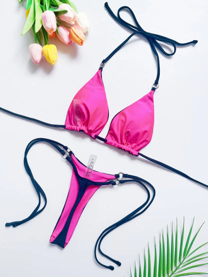 Women's Two-Piece Triangle Bikini Swimsuit Set