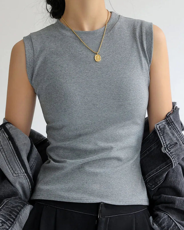 Women's Camisole Vest with Round Neck – Comfortable & Stylish Women's Tank Top
