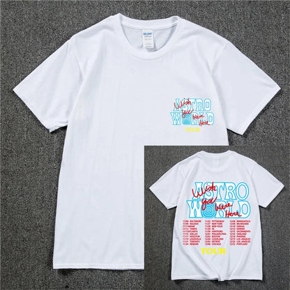 New Summer Hip Hop T Shirt Men Women Cactus Jack Harajuku T-Shirts WISH YOU WERE HERE Letter Print Tee Tops Fashion streetwear
