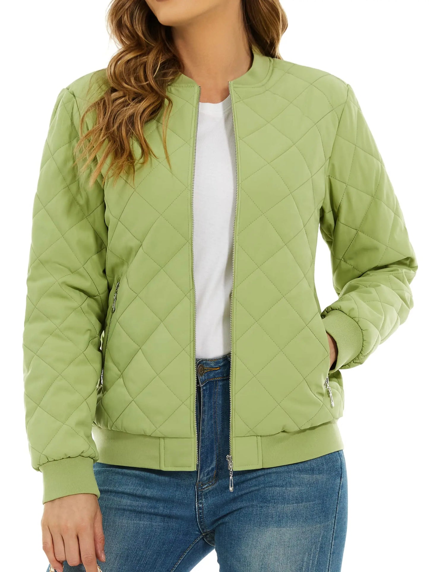 TACVASEN Women's Padded Warm Jacket – Diamond Quilted Zip-Up Winter Coat