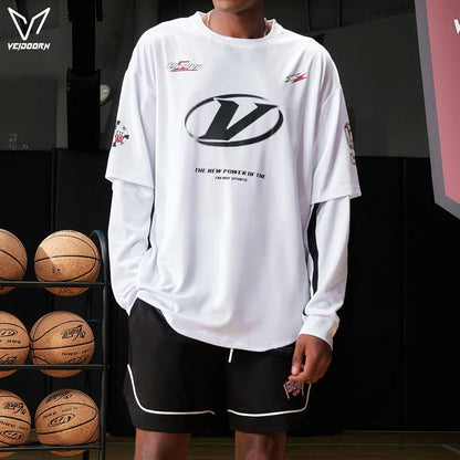 Veidoorn Men's Long Sleeve Athletic Workout Sweater – Comfortable Activewear for Men