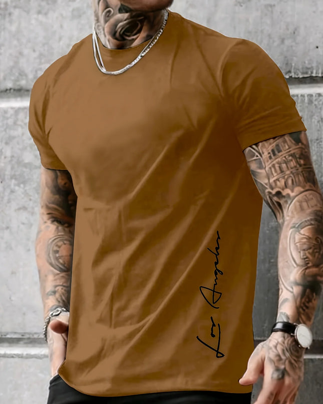 Men's Cotton T-Shirt with Los Angeles Print
