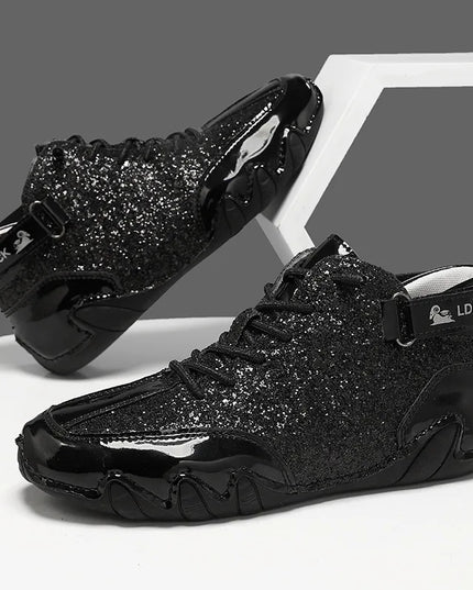 Men's Glossy High-Top Sneakers – Stylish & Durable Men's Shoes