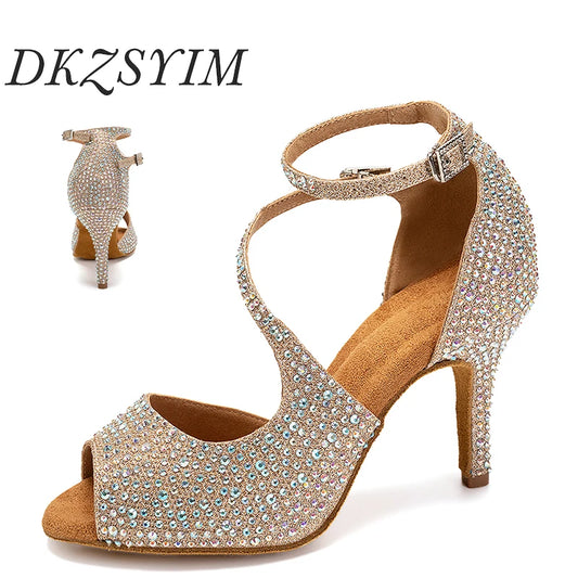 DKZSYIM Women’s Rhinestone High Heels