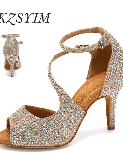 DKZSYIM Women’s Rhinestone High Heels