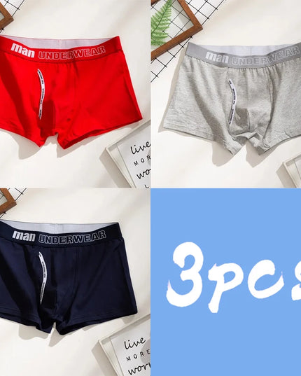3-Pack Men's 100% Cotton Comfortable Fitted Boxers - Soft Close-Fitting Underwear