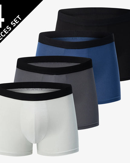 4-Pack Men's Comfortable Elastic Waist Trunks