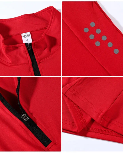 Men's Slim Fit Half Zip High Neck T-Shirt