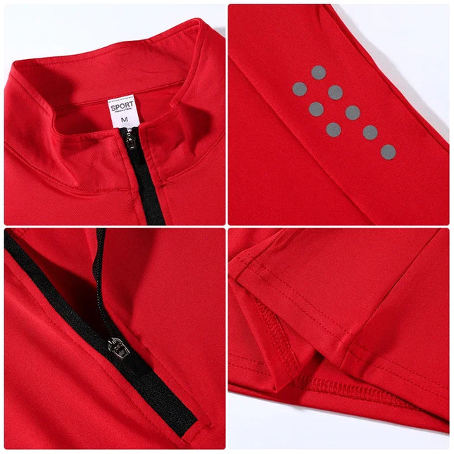 Men's Slim Fit Half Zip High Neck T-Shirt