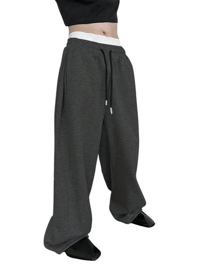 Men's Loose Fit Wide Leg Sweatpants with Drawstring Waist and Pockets
