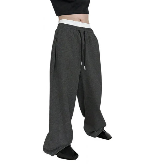 Men's Loose Fit Wide Leg Sweatpants with Drawstring Waist and Pockets