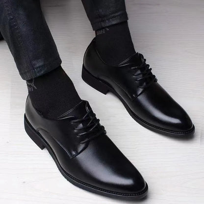 Men's Faux Leather Heightening Shoes - Stylish Elevated Men's Footwear