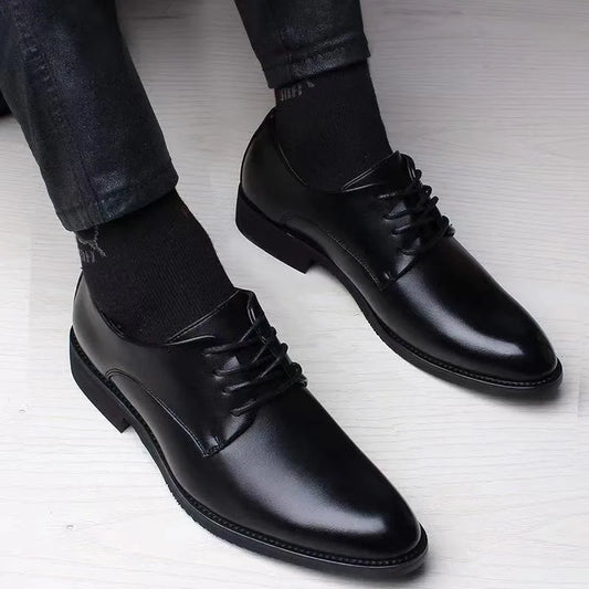 Men's Faux Leather Heightening Shoes - Stylish Elevated Men's Footwear