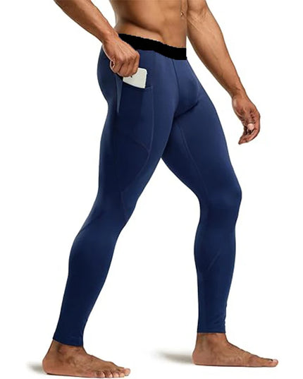 Men's Compression Running Tights with Dry Fit Material and Phone Pocket