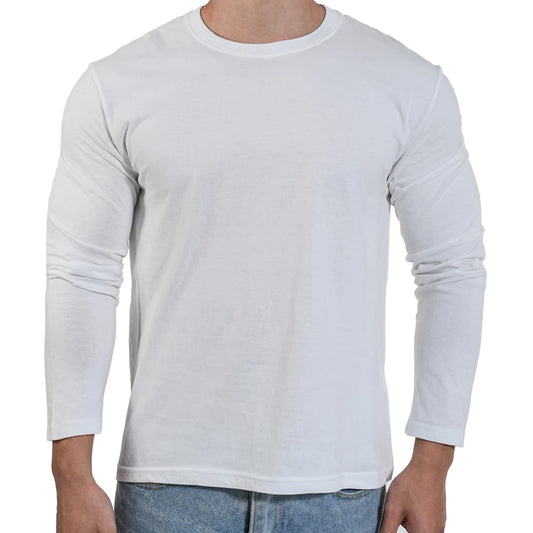 Men's Casual Long Cotton O-Neck Sweater