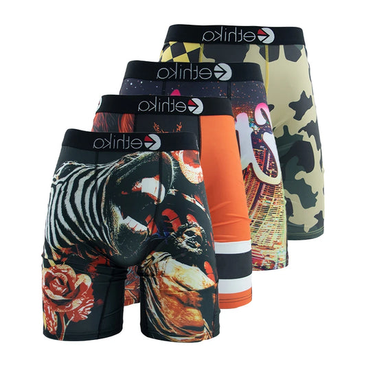 ETHIKA Men's 4-Pack Breathable Boxer Briefs Underwear