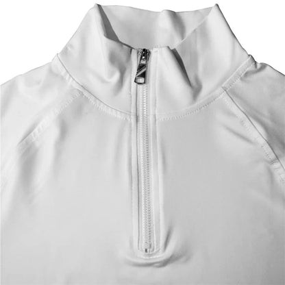 Men's Slim Fit Fitness Compression T-Shirt with Long Sleeves, Half-Zip, High Neck, and Elastic Design