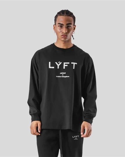 LYFT Japan & UK Print Long Sleeve 100% Cotton Gym & Casual Fit Sweater
