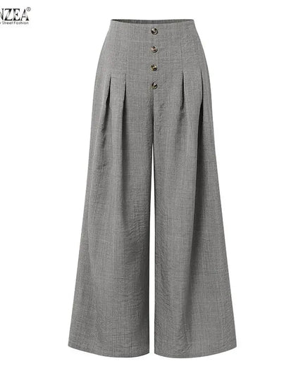Women's High-Waisted Wide-Leg Pleated Loose Trousers