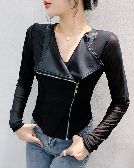 Women's Korean Style Slim Fit Zipper Jacket