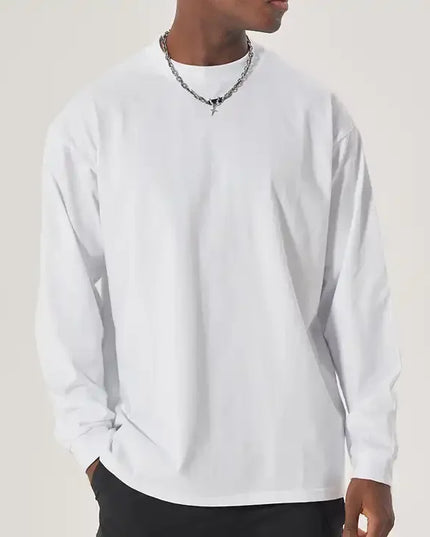 Men's Cotton Long Sleeve Casual Loose Fit Sweater