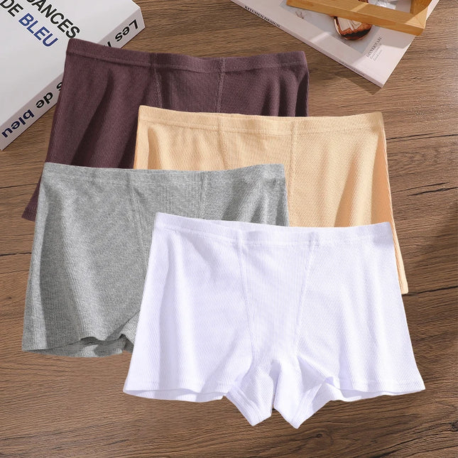 4-Pack Women's Cotton Lace Seamless Boxer Briefs