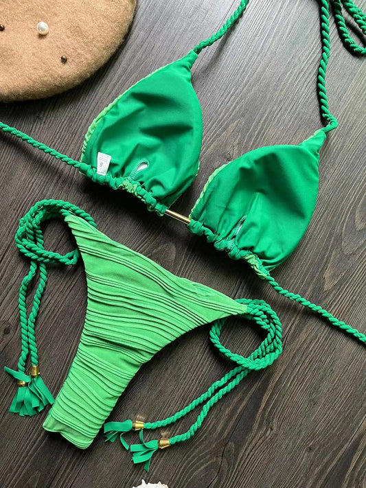 Women's Push-Up Thong Bikini Set - Various Colors
