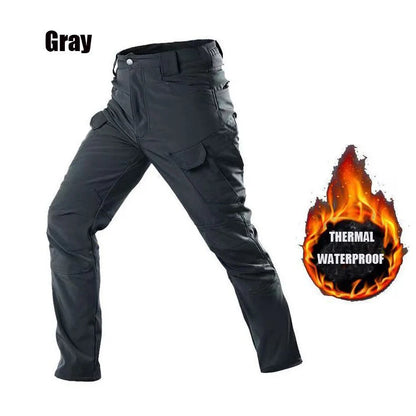 Men’s Waterproof Fleece Cargo Pants – Tactical Hiking Combat Trousers for Men