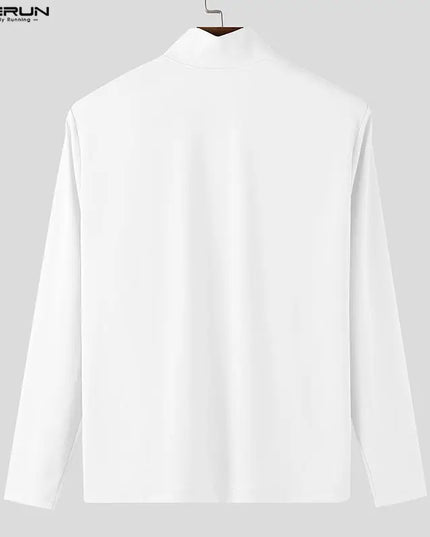 Incerun Men's Slim Fit Turtleneck Long Sleeve Zipper Jacket