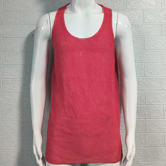 Men's tank top loose knit  mesh