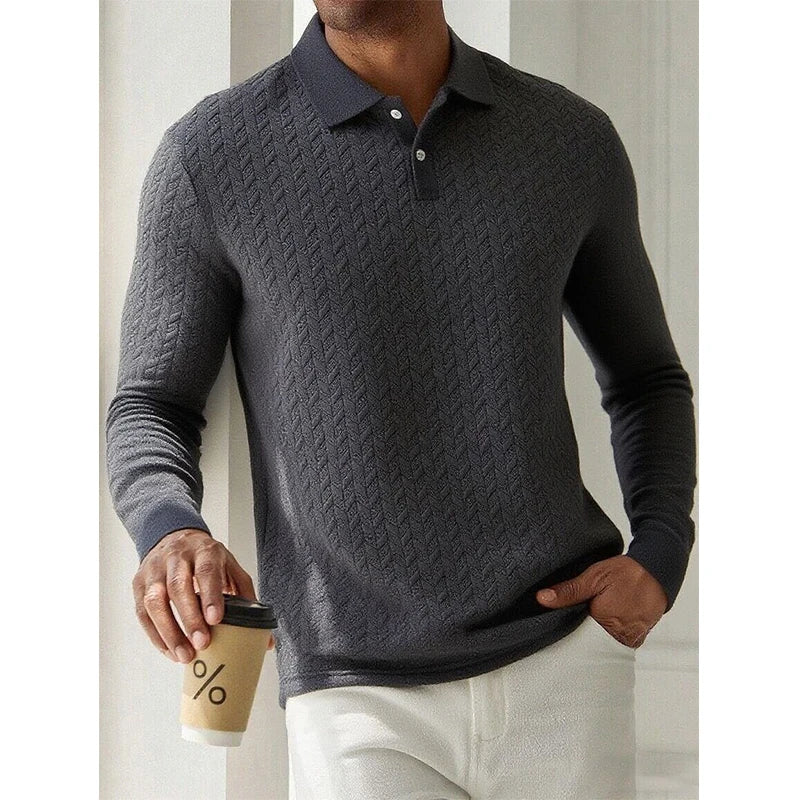 Men's Long Sleeve Button-Up Sweater - Stylish, Comfortable Knit