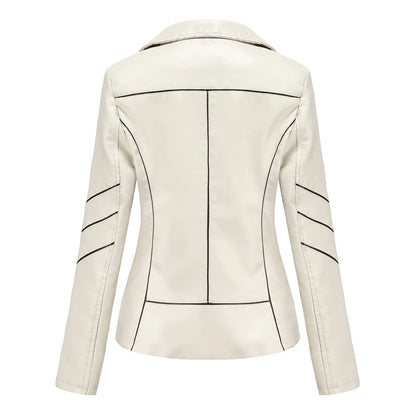 Women's PU Faux Leather Casual Biker Jacket