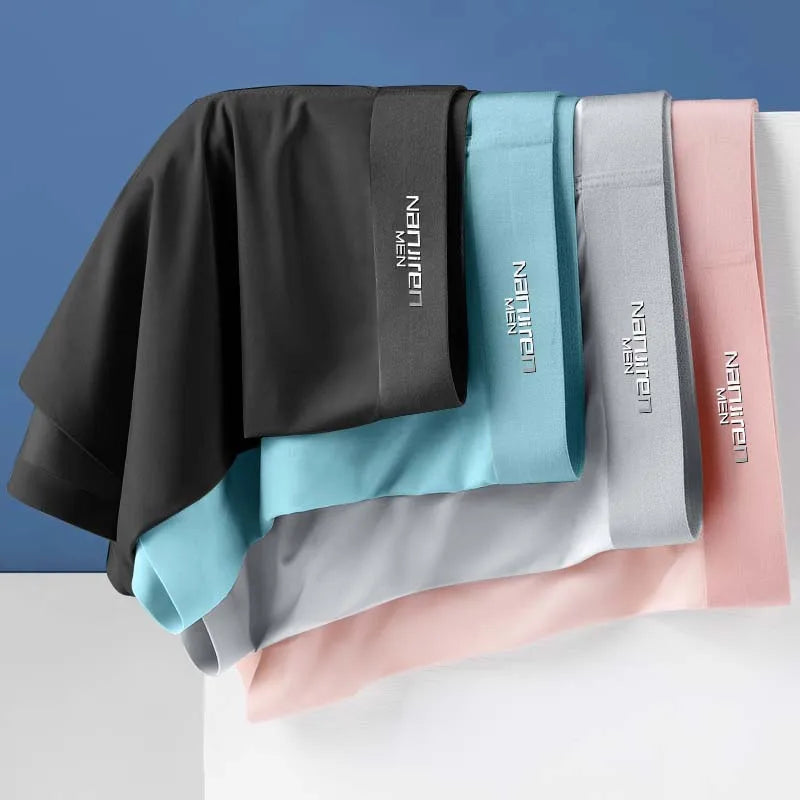 4-Pack Men's Breathable Ice Silk Boxer Shorts 