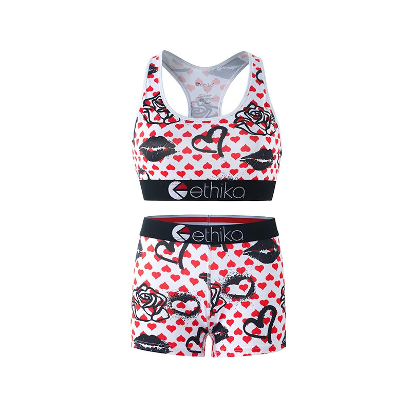 ETHIKA Women's Two-Piece Vest Shorts Swimsuit with Sweat-Absorbing and Quick-Drying Fabric