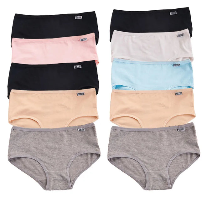 10 Piece Women's Cotton Seamless Boxer Briefs - Comfortable Breathable Underwear for Women