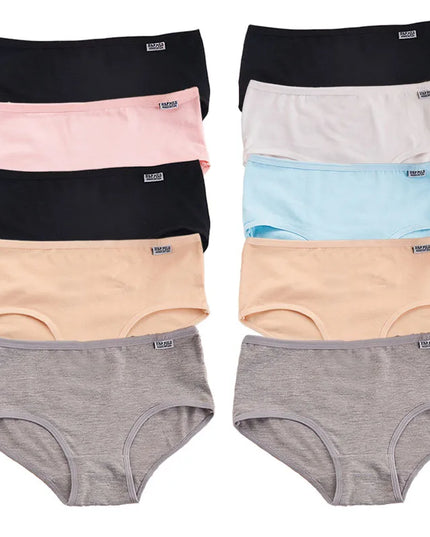 10 Piece Women's Cotton Seamless Boxer Briefs - Comfortable Breathable Underwear for Women