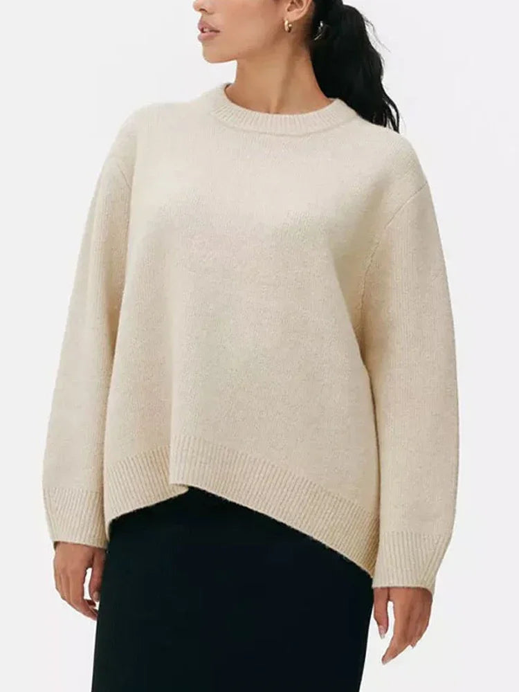 Women's Loose Fit Long Sleeve Knit Sweater