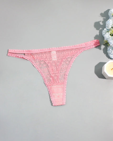5-Pack Women's Lace Double-Layer Thin Strap Full Lace Thong Underwear