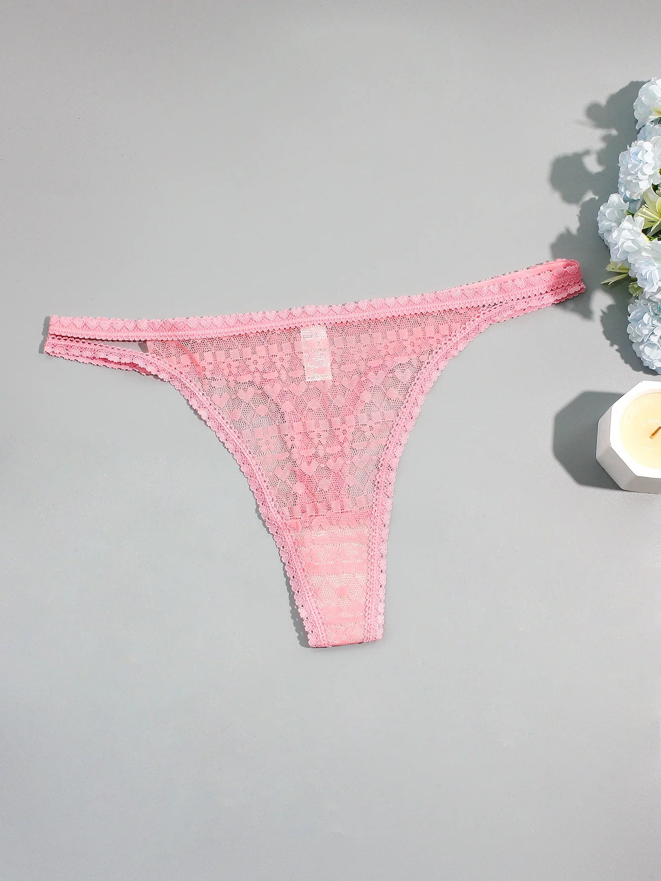 5-Pack Women's Lace Double-Layer Thin Strap Full Lace Thong Underwear