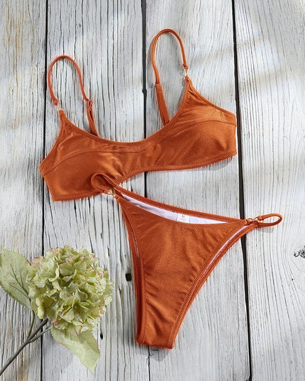 Women's High-Cut Push-Up Bikini Two-Piece Swimwear