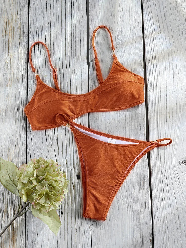 Women's High-Cut Push-Up Bikini Two-Piece Swimwear