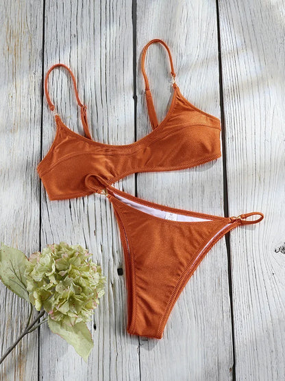 Women's High-Cut Push-Up Bikini Two-Piece Swimwear