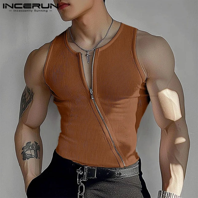 Incerun Men's Sleeveless Zipper Vest